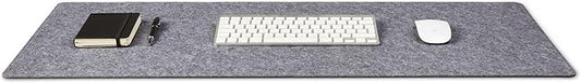 Premium Felt Desk Mat | Large 15.75" x 36" | Multifunctional Desk Pad for Home Office | Mid Gray