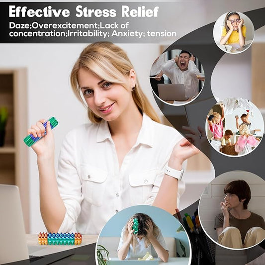 Little Pain Stim Ouchies Fidget Toys for Adults,3D Printed Spiky Pain Stim, Sensory Fidget for Stress & Anxiety Relief, ADHD, Autism,Office Desk Toys (Green Red+Purple Green)