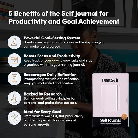 BestSelf 13-Week Self Journal & Goal Planner – Undated Daily ADHD-Friendly Journal for Men & Women | Productivity, Gratitude, Reflection & Habit Tracker | 2025 Life Organizer with Prompts, Forest Green