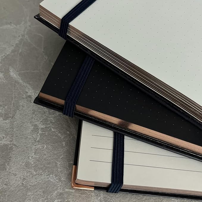 A5 Dotted Journal Bullet Notebook – 120 GSM Thick Paper, Floral Hardcover with Metallic Edges, Pen Loop, 2 Bookmarks, Inner Pocket – Writing Diary for Women, Gifts or Daily Use (Midnight Garden)