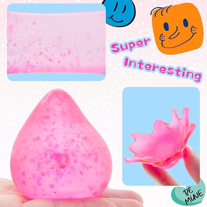 2 Packs Dream Squishy Drop Stress Balls for Adults Fidget Toys, Fidgets Silicone Sensory Toys for Kids Autism, ADHD, Sensory Stress Relief Toys Birthday Day Gifts, Stocking Stuffer Gift (Purple Red)