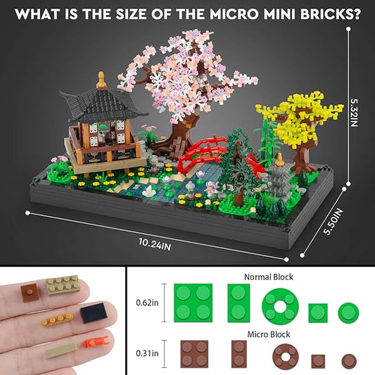 Finger Rock Cherry Blossom Bonsai Tree Building Set, Creative Japanese Tranquil Zen Gardens, Sakura Flowers and Plants Display Model Gift for Adults Teens 14+ (2280 PCS)