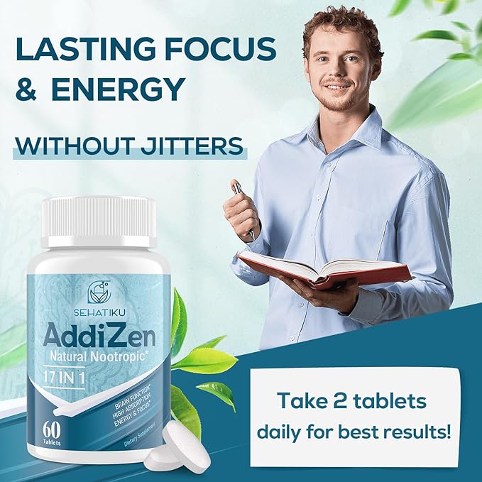 17-in-1 Brain Supplement for Memory and Focus | Natural Nootropics Brain Supplement for Brain Cognition, Energy | High Absorption | L-Theanine, Phytonutrient Blend and Vitamins B6, B12 | 2 Bottles