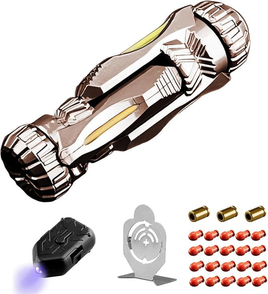 SKEDC Fidget Toys Adults, Alloy Fidget Slider Fidget Clicker Fidget Spinner, EDC Laucher Toy ADHD Tools Executive Desk Toy for Keep Focus & Relief Stress, Cool Gadgets for Men (Night Light Brown)