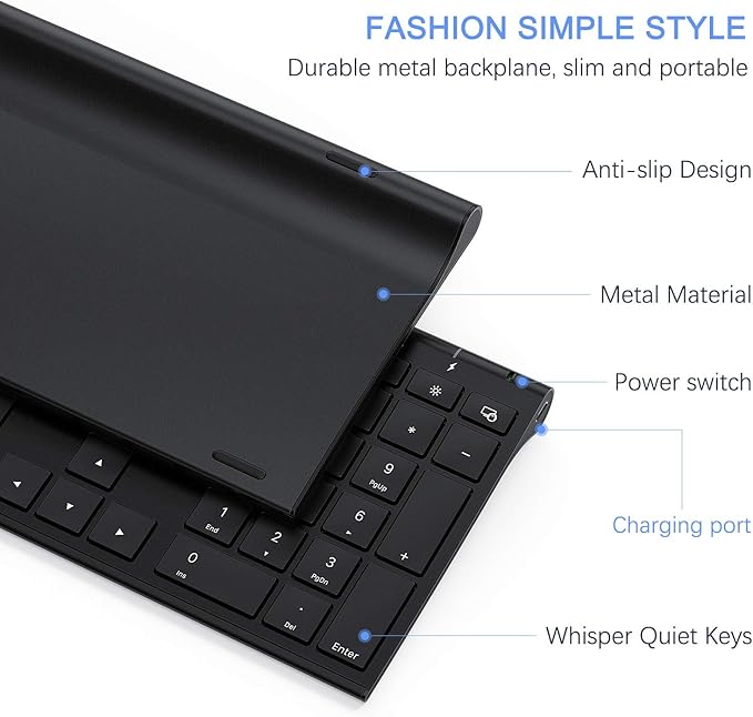 Wireless Keyboard and Mouse, Vssoplor 2.4GHz Rechargeable Compact Quiet Full-Size Keyboard and Mouse Combo with Nano USB Receiver for Windows, Laptop, PC, Notebook-Black