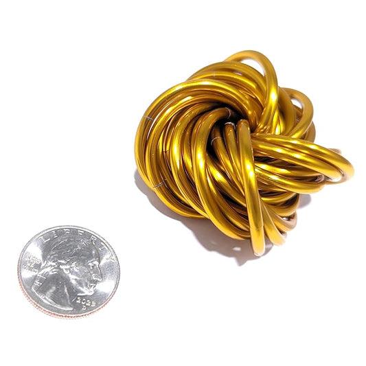 Möbii Fidget Ball (Solid Color): Quiet Mobius ADHD Anxiety Stim Stress Relief Toy Tool for Home Travel Office or Desk (XL(Daydream), Full, Gold)