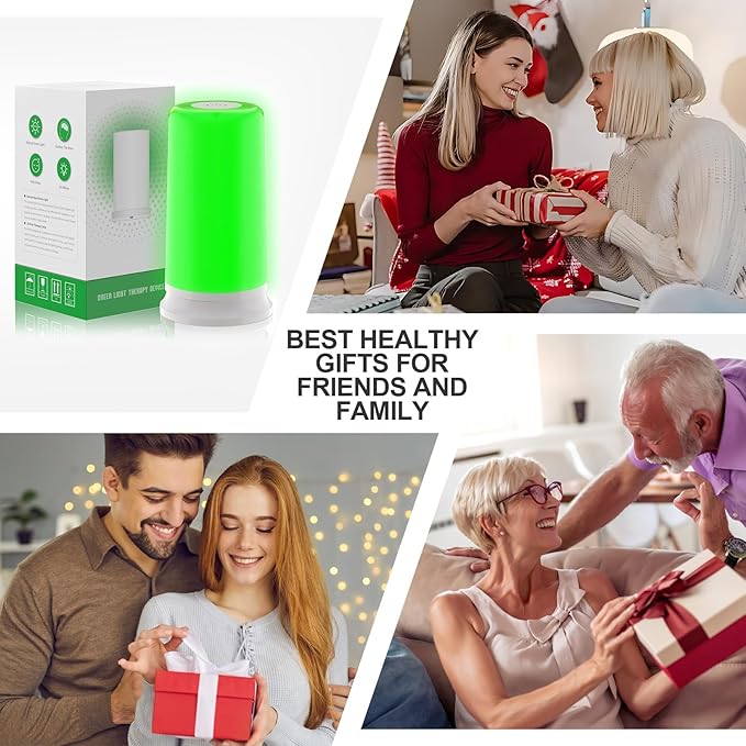 iKeener Green Light Therapy Lamp for Migraines,10000 Lux Mood&Energy Enhancing Light Therapy Lamp for Headaches,Insomnia,Anxiety Relief,Relaxation,Adjustable Warm White&Green Brightness