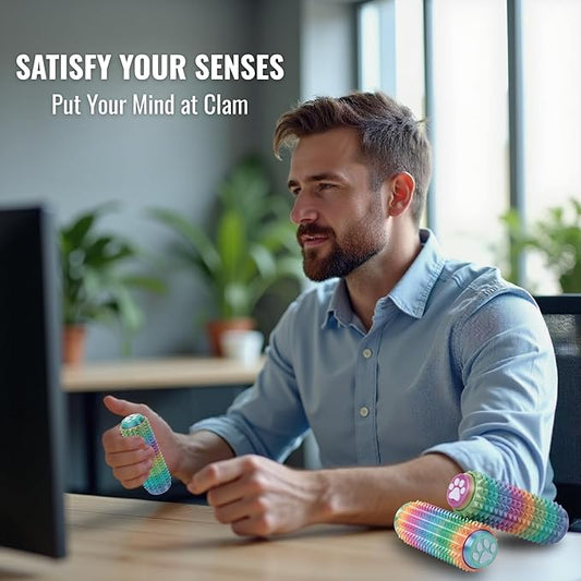 2PCS Little Ouchies Fidget with Cat Dog Paw Button, Sensory Pain Stim Fidget Toys for Adults & Teens, Anxiety and Stress Relief Items, Spiky Grippy Stim Tool, Portable ADHD Autism Fidget Clicker