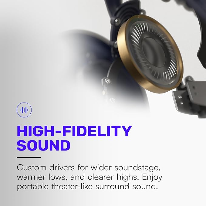 Raycon Pro Headphones with 60 Hours of Battery, 6 Mics, Active Noise Cancellation, Awareness Mode, Multipoint Connectivity (Storm Blue)