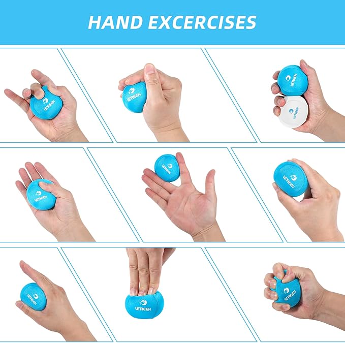 Stress Ball, Tri-Density Stress Balls for Adults & Grip Strengthening, Squeeze Balls for Hand Therapy, Squishy Stress Ball, Hand Strengthener Ball, Hand Balls for Therapy