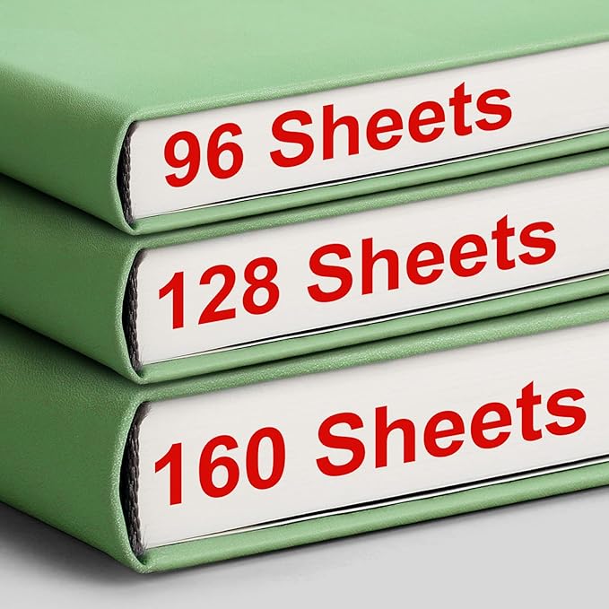 AHGXG Lined Journal Notebook, 320 Numbered Pages Thick Journal for Women, A5 Notebook College Ruled, 100gsm Thick Paper, Faux Leather Hardcover, for Writing Work, 5.75'' X 8.38''-LightGreen