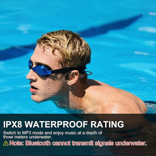 Bone Conduction Swimming Headphones,Wireless IPX8 Waterproof Open-Ear Headphone/Earphones, 32G Underwater Headset/Earbuds, Sports, Swimming, Diving