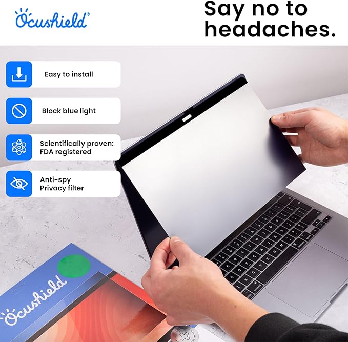 Ocushield for Macbook Pro 16" - Anti Blue Light Screen Protector For Apple Macbook Pro 16" (2019 & 2020 Model) - Anti Glare - Privacy Filter - Designed by Optometrists - 100 Day Easy Returns