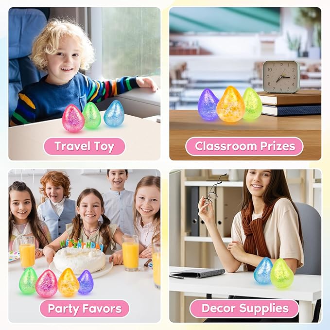 12 Pcak Fidget Stress Balls, Slow Rising Stress Ball for Kids Adults,Hand Therapy Sensory Squishy Ball,Bulk Squishy Squeeze Ball Set and Birthday Party