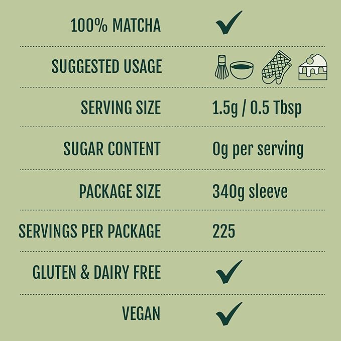 Two Leaves and a Bud Chef's Matcha Green Tea, 100% Japanese Culinary Matcha Powder, 1 Resealable Bag, 340g (12 oz)