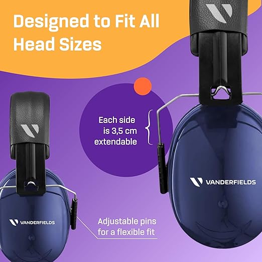 Vanderfields Hearing Protection Ear Muffs for Noise Reduction, 33dB Certified, Noise Cancelling Safety Ear Protection for Shooting, Adult Headphones for Lawn Mowing, DIY, Construction, Woodworking