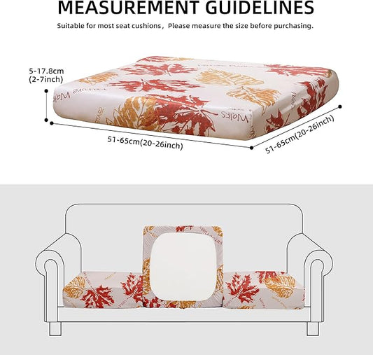 8Pcs Stretch Patio Cushion Covers Outdoor Cushion Cover, Jacquard Stretch Cushion Covers, Cover Replacement, Outdoor Sofa Covers, Washable Furniture Couch Cushion Cover (Red Maple)