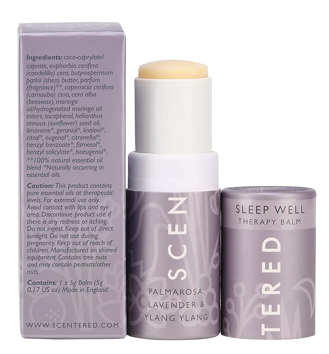 Scentered Sleep Well Balm – Aromatherapy Sleepstick with Lavender & Chamomile – Natural Sleep Aid Essential Oil Roll On – Relaxation Gifts for Women to Help Sleeping