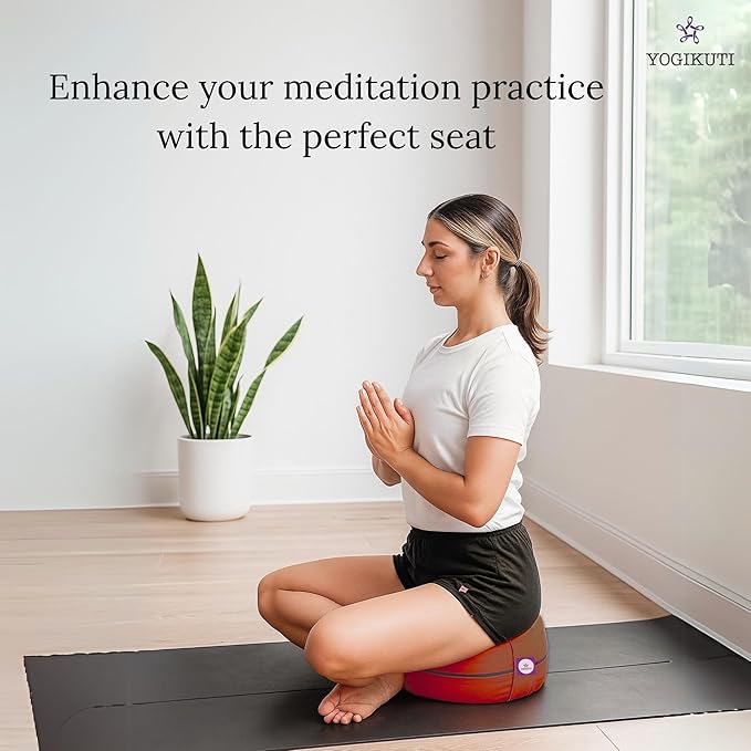 Yogikuti Meditation Cushion – 100% Pure Cotton Zafu for Comfortable Meditation & Yoga – Floor Sitting Pillow for Mindfulness & Support