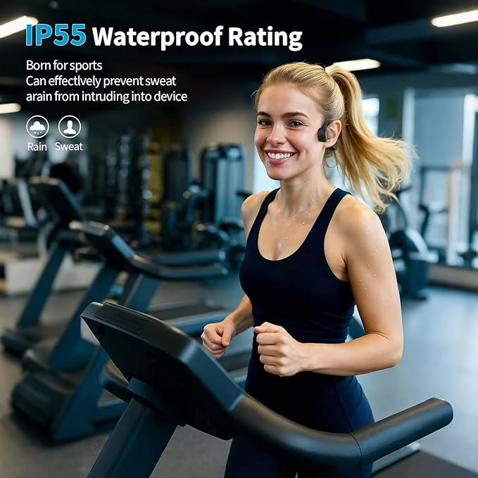 2025 Bone Conduction Headphones,Bluetooth 5.4 Wireless Headphones, Type-C Quickly Charge,12Hrs Playtime,IPX5 Waterproof for Traving,Running,Hiking
