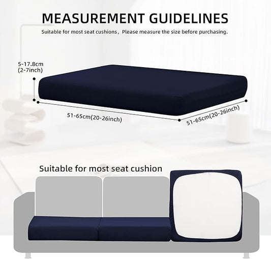 14Pcs Outdoor Cushions Covers Waterproof, Patio Cushion Covers, Stretch Cushion Covers Replacement,Cushion Slipcovers, Furniture Cushion Covers (Navy Blue 2, 14PCS)