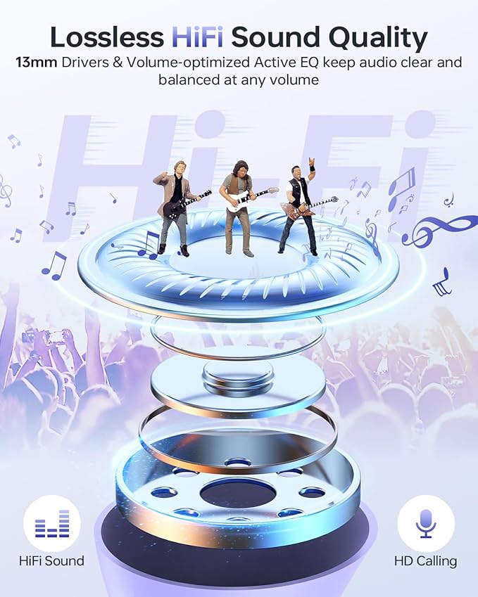 Wireless Earbuds Bluetooth 5.3 Ear Buds, Bluetooth Headphones with LED Display Charging Case, IPX7 Waterproof in-Ear Earphones with Mic for Phone Tablet Sports