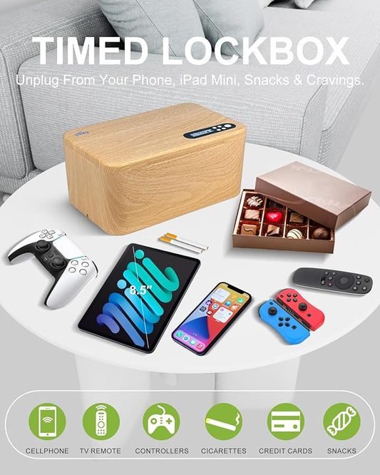 ySky Safe Timed Lock Box, Phone Lock Box with Timer Unplug from Phones,Video Games,Social Media,Snacks&Cravings,Self-Control Lockable Storage Box, Phone Locker Time Locking Container for Better Habits