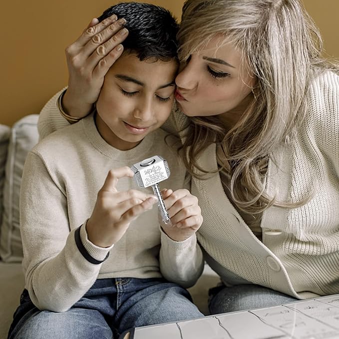 Mini Hammer Fidget Spinners Metal with Star Fidget Finger Spinner Toy, Fidget Keychian Chain Ring Cool Gadget Spinning Top Toy Focus Fingertip Gyro Stuff Gifts for Kids Adults (2 Pack)