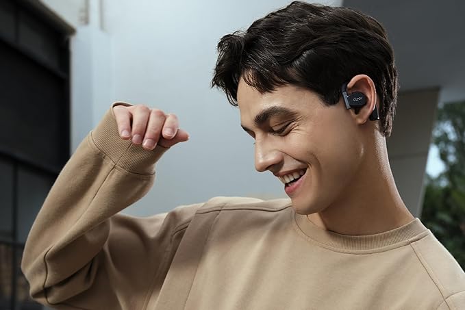 Cleer ARC II Open Ear Headphones, True Wireless Ear Buds with Dual Mic, Sweat Resistant, Multi-Point Connect, 35 Hrs Playtime, Secure Fit, Bluetooth 5.3 Earbuds with Ear Hooks, Preset EQs, Blue