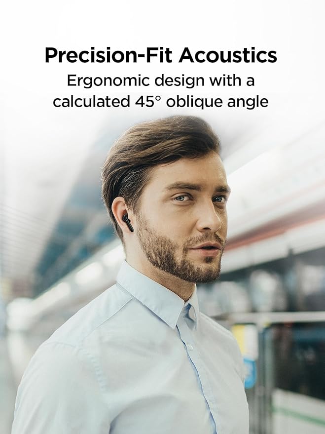 1MORE True Wireless Earbuds - Q20 Bluetooth Headphone Earbuds 30H Playback, Earphones with ANC, IPX4, Low-Latency Gaming Mode, in-Ear Earbuds with 4 Mic for Smart Phone Laptop TV Sports(Black)