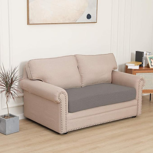 Easy-Going Stretch Loveseat Cushion Cover Sofa Cushion Furniture Protector Sofa Seat Sofa Slipcover Sofa Cover Soft Flexibility with Elastic Bottom(Loveseat Cushion, Taupe)
