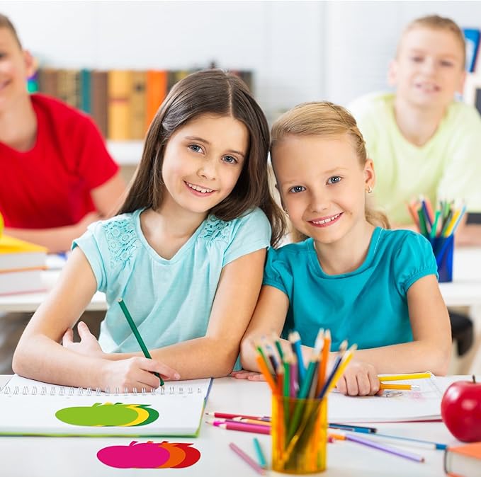 24 Pack Back to School Sticky Notes 6 Colors 3 x 3 Inch Apples Sticky Notepads Colorful Sticky Memo Pads for School Classroom Party Decor Supplies, 480 Sheets