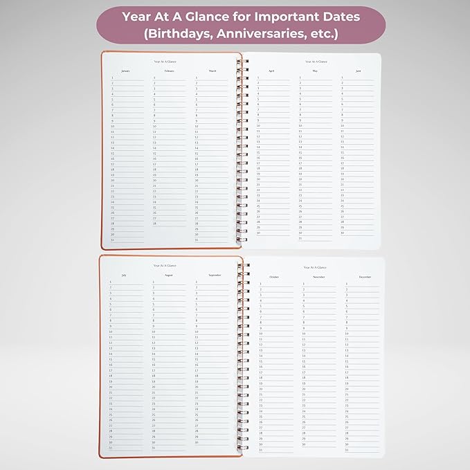 | Ultimate Yearly, Daily, Weekly, Monthly Planner | 8.25" x 11.75" | To Do List Notebook for Work | Simple Design | Multiple Layouts | Academic Planner and Organizer Notebook (Pink, Yearly Planner - Portrait)