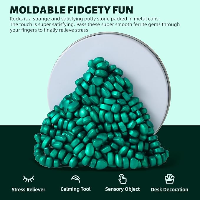 Fidget Toys Adults,Cyan Smooth Ferrite Rocks,Executive Desk Toy|Stress Relief Sensory Toy|Fidgets Toys|Adults Gifts, Holiday Stocking Stuffer