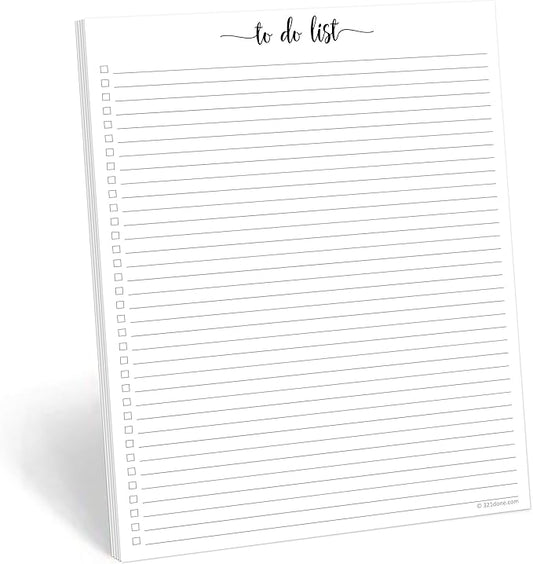 321Done To Do List Notepad - 50 Sheets (8.5" x 11") To-Do Checklist Tear Off Planning Pad, Large Letter-Size - Made in The USA - Simple Script - College-Ruled