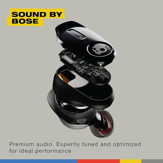 Skullcandy Method 360 ANC Wireless Earbuds, Sound by Bose, Bluetooth Headphones, Premium Noise Cancelling, Up to 40 Hrs Battery, Sweat and Water Resistant, Microphone for iPhone Android - Leopard