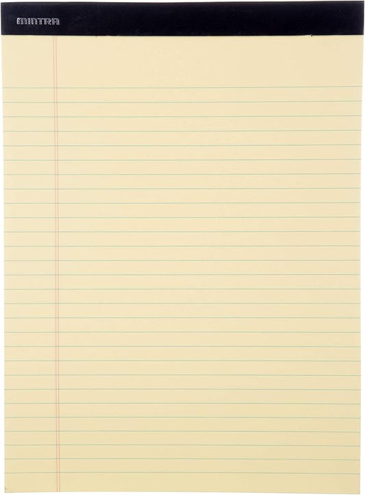 Mintra Office Legal Pads - ((BASIC CANARY 6pk, 8.5in x 11in, WIDE RULED))