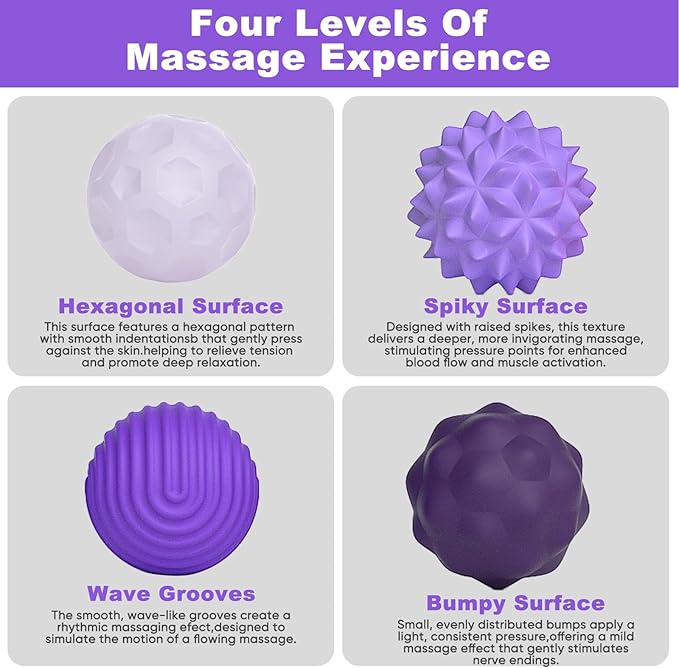 4 Pieces Fidget Toys Adults Magnetic Fidget Balls Silicone Magnetic Fidgets Anxiety Relief Items for Anxiety ADHD Portable Desk Toys for Office Travel Home Party Gift Class Prizes(Purple, 4)