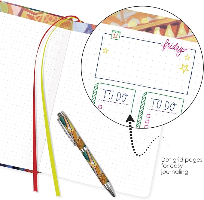 RainCaper Vegan Leather Journal Notebook, 160 Dot-Grid Pages, 5.7 inches x 8 inches, Journal - Delaunay Eiffel Tower