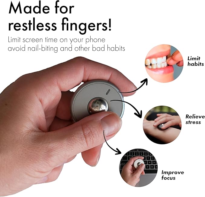 ONO Scroller- Handheld Fidget Toy for Adults | Help Relieve Stress, Anxiety, Tension | Promotes Focus, Clarity | Compact, Portable Design (Natural - Titanium)