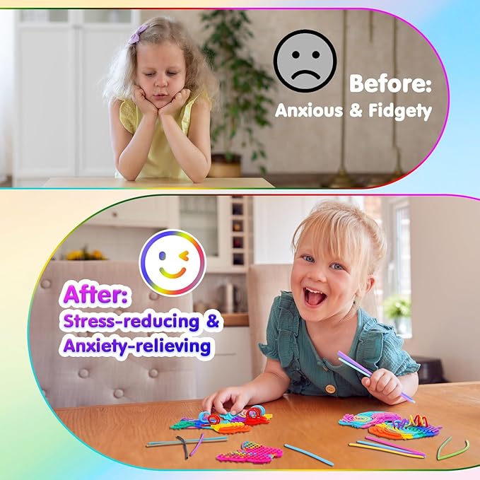 MoKo Sensory Activity Board, Double-Sided Silicone Sensory Activity Board with 55 Strings, Fidget Toys for Kids 3+ & Adults Calming, Stress, Anxiety, Autism & ADHD, 5 Pack