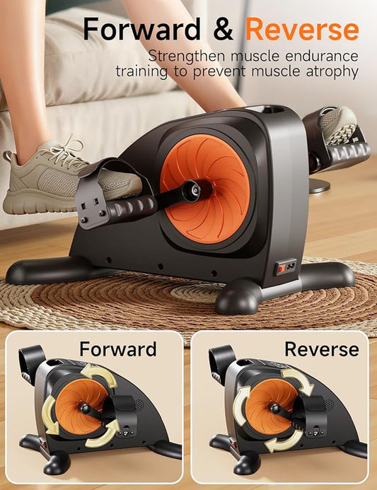 Mini Exercise Bike, Portable Under Desk Cycle Bike with 12 Adjustable Speeds for Arm/Leg Exercisers, Low-Impact Cardio Cycling Equipment, Remote Control & LCD Display Inner Thigh Exerciser