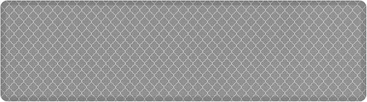 GelPro Anti-Fatigue Designer Comfort Kitchen Floor Mat, 30x108, Trellis Grey Stain Resistant Surface with 3/4” Thick Ergo-Foam Core for Health and Wellness