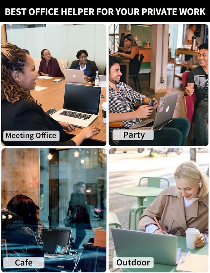 Seorsok 14 Inch 16:10 360°Laptop Privacy Screen Protector,Anti Peeping and Anti Blue Light Laptop Privacy Shield Compatible with All 14" Laptops with 16:10,Reduce Eye Strain & Eye Protection