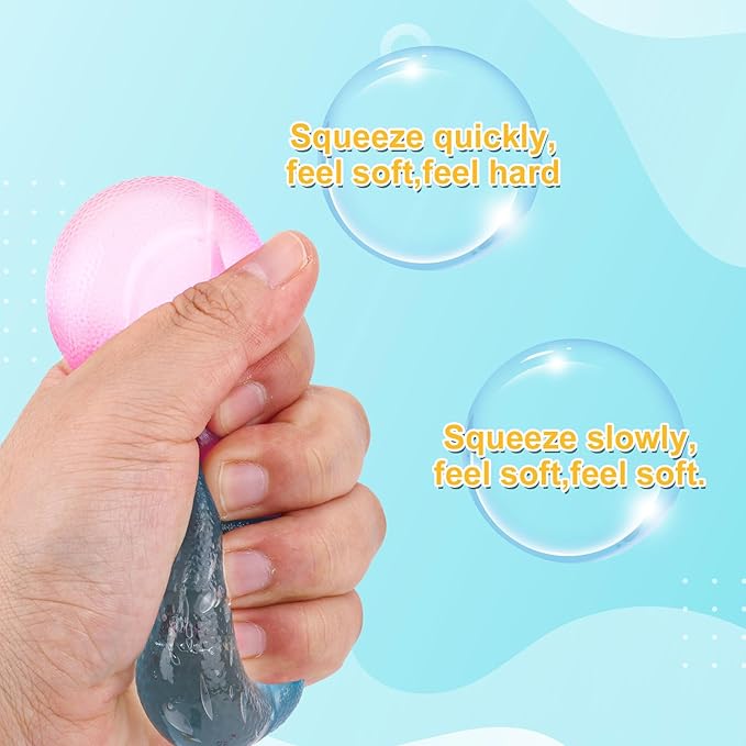 4pcs Stress Relief Balls, Assorted Colors Maltose Filled Fidget Stress Mini Toys Durable Slow Rising Sugar Balls for Anxiety ADHD & Autism Classroom Prizes (Basketball)