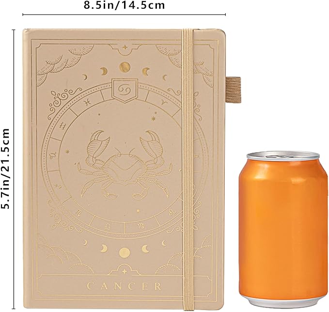 TIEFOSSI Constellations Dotted Journal Notebook-A5 Writing journals with 100gsm 400pages Paper, Hardcover Bullet Organizers Notebook for Women, Men, Teens (Cancer)