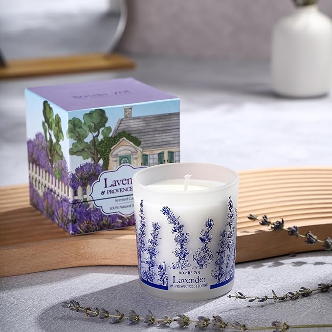 Scented Candle - Lavender & Rosemary- 6oz Aromatherapy Soy Wax Jar Candle for Home, Gifts for Women - 170g