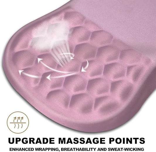 Mouse Pad Wrist Support, Ergonomic Mouse Pad with Massage Dot, Comfortable Computer Mouse Pad for Laptop, Wrist Rest Pain Relief Mousepad with Non-Slip PU Base for Office & Home, 12 x 8 in