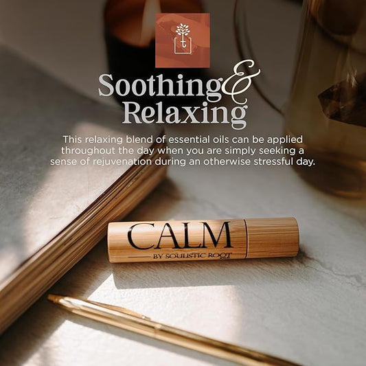 Calm Essential Oil Roll On for Women – Aromatherapy Blend w/Lavender, Chamomile, Clary Sage – Rollerball for Relaxation, Self Care, Skin, Massage, Wellness & Gift Ideas – 10ml Bottle