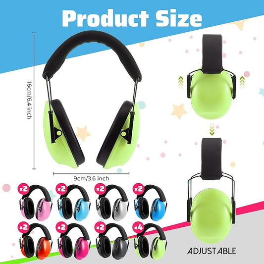 Amylove 36 Pcs Kids Ear Protection Noise Cancelling Headphones Noise Reduction Ear Muffs 27dB Hearing Protection (8 Colors)